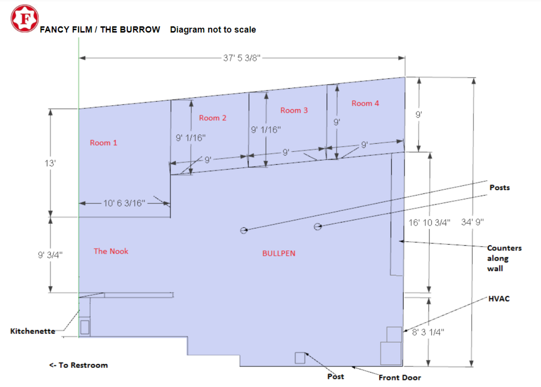 Burrow office and bullpen space
