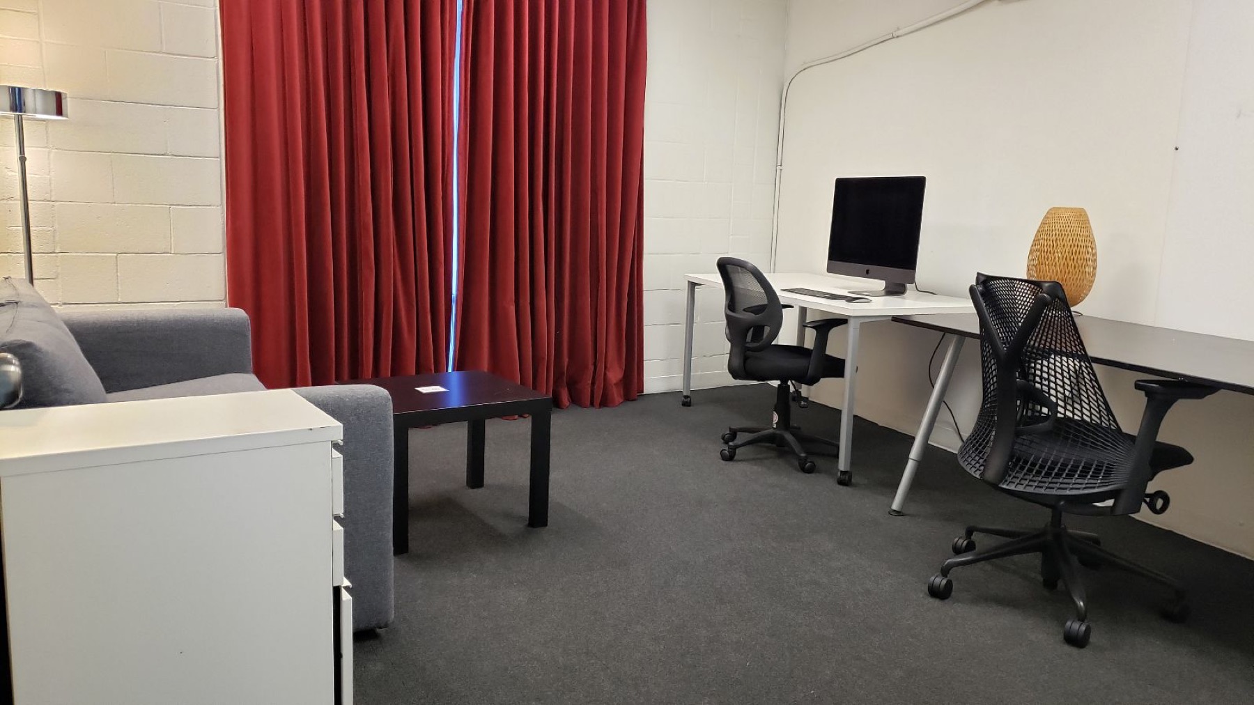 Fancy West office room with desks