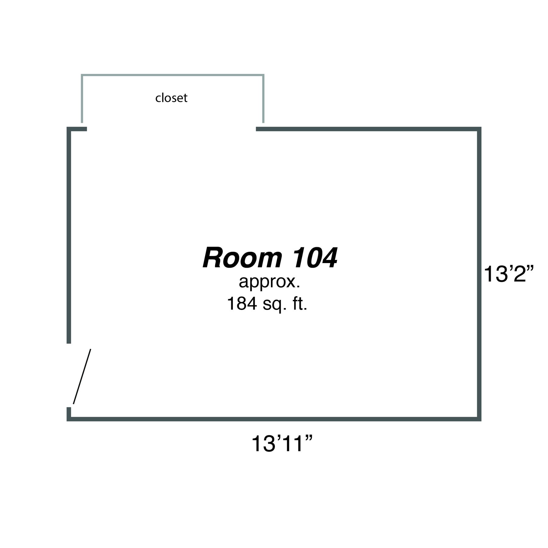 Fancy West Room 104 floor plan