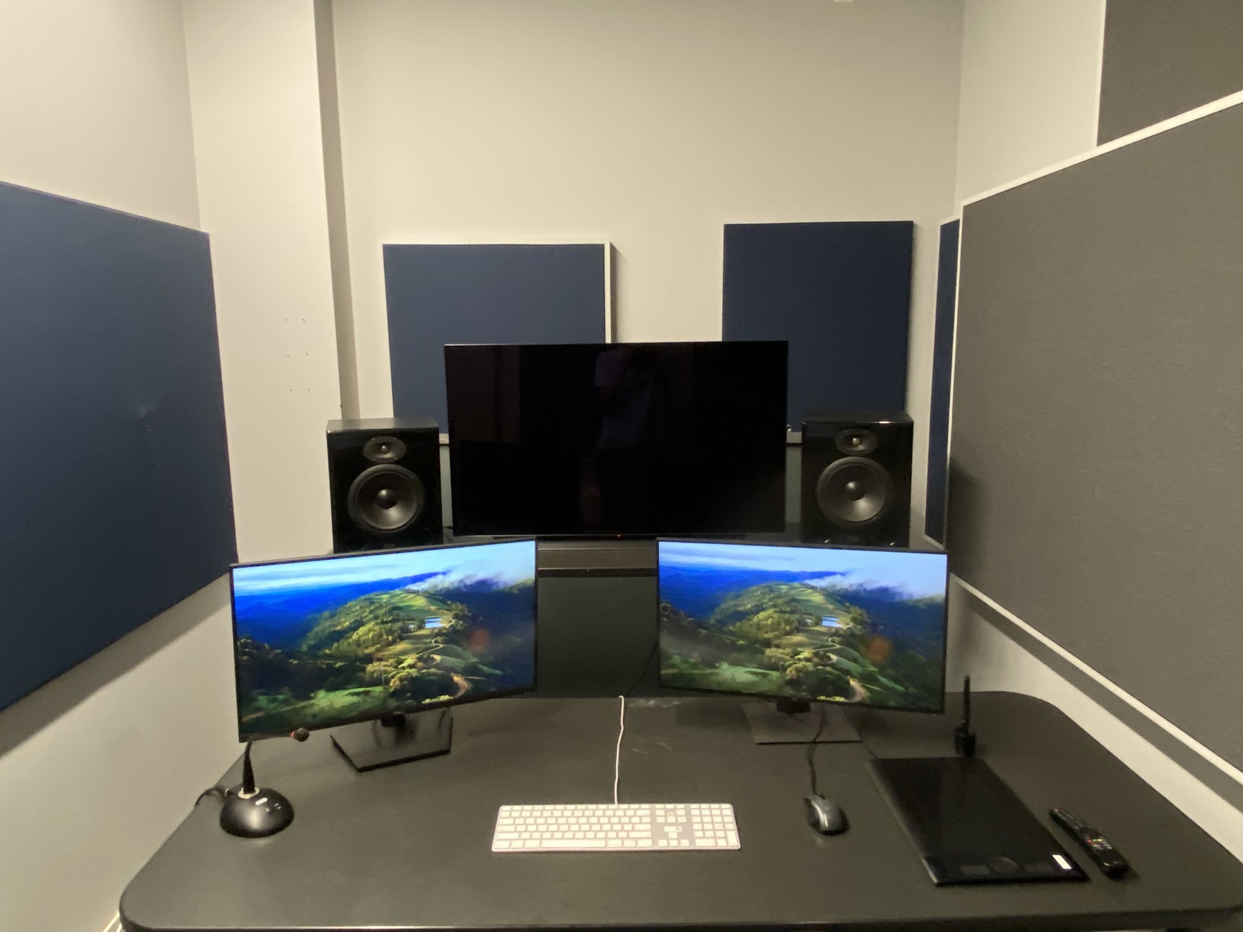 Mix 2 audio room with workstation and couch
