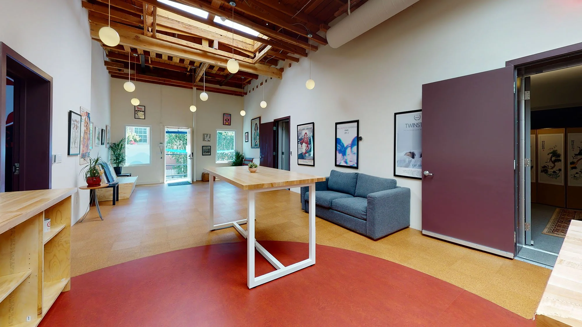 Fancy Film atrium and campus common area