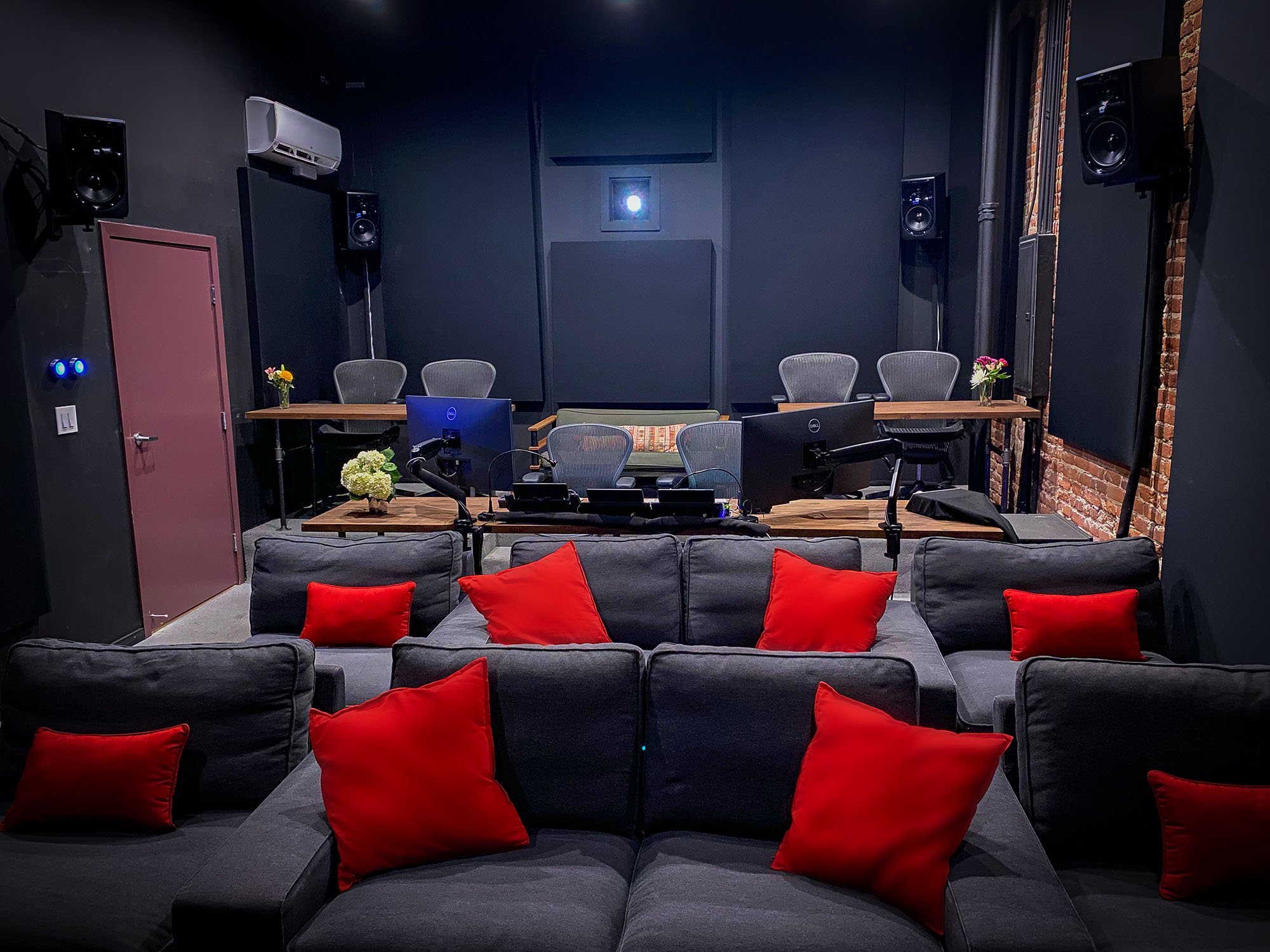 Fancy Film screening room seating and playback stations
